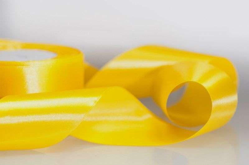 лента, атлас, цвет желтый яркий, ширина 50 мм ленты