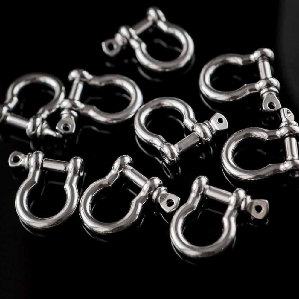 замочек-карабин "скоба", 304 stainless steel, цвет стальной, 25x23x7.5 мм