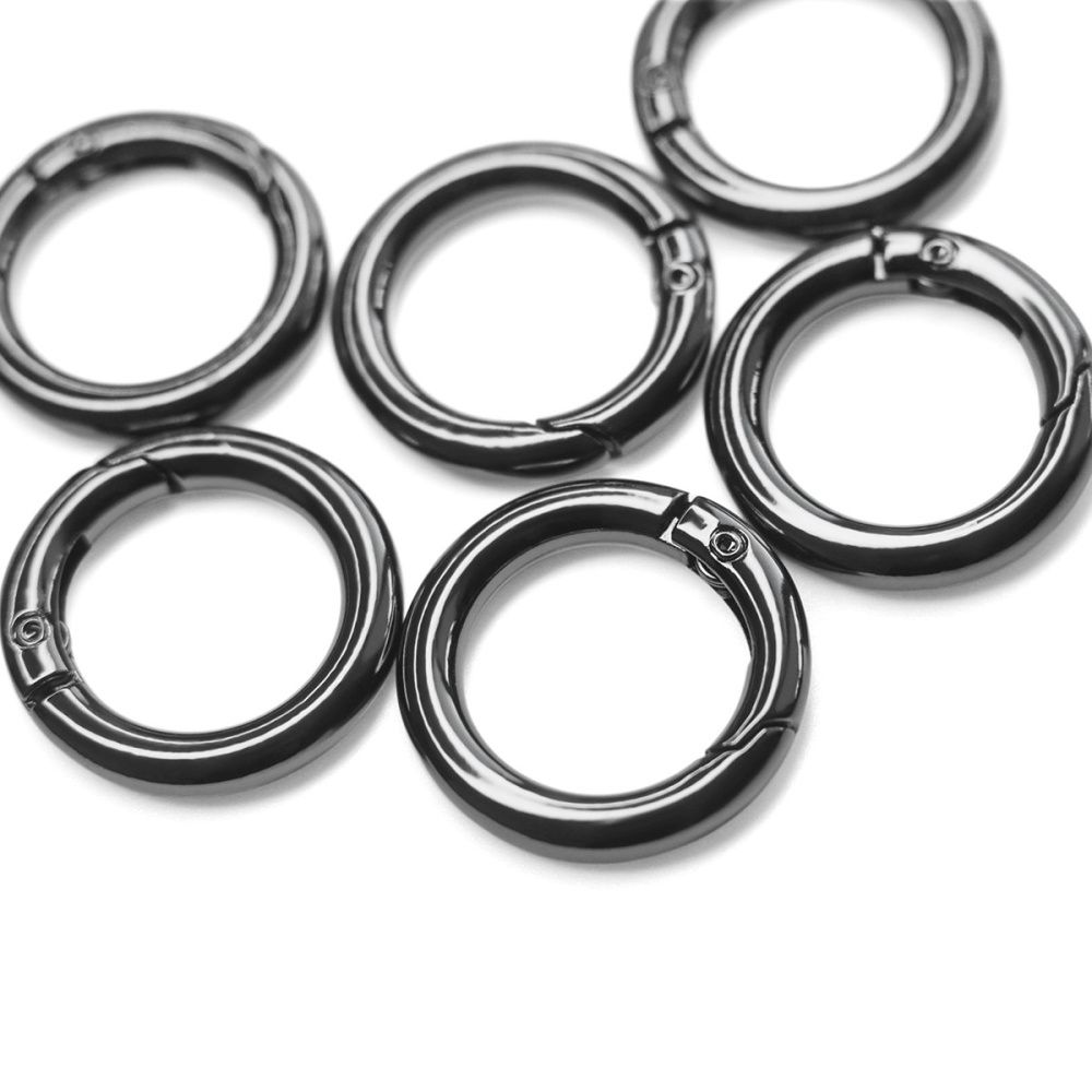 Замочки замок-кольцо для брелоков, цвет черный, 29.6x4.8 мм