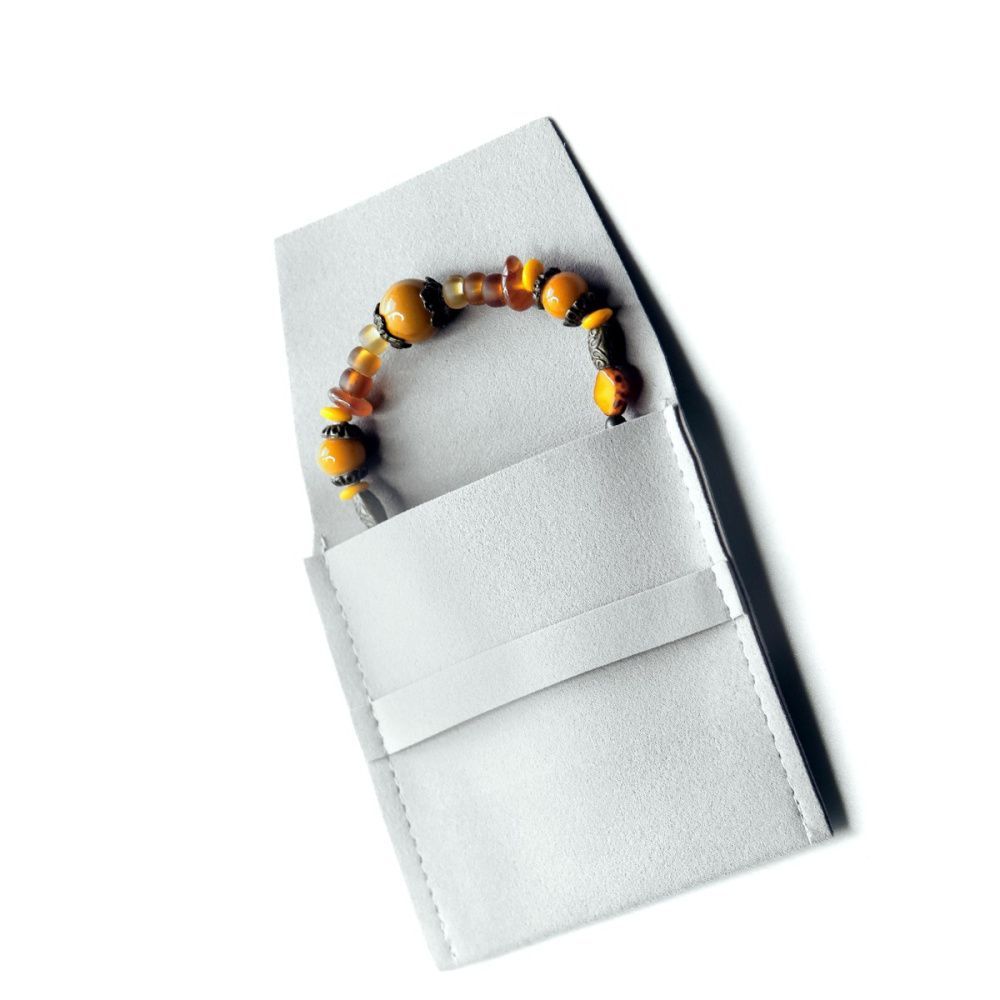 конверт для украшений, микрофибра, цвет серый, 80х80 мм