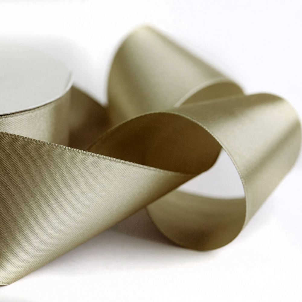 лента, атлас, цвет хаки, ширина 50 мм ленты