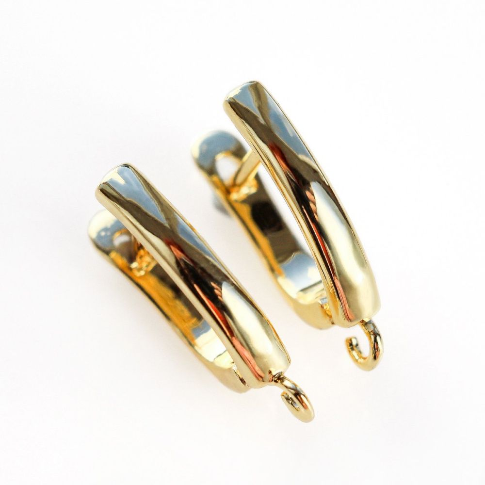 швензы "страйп", позолота, 19.5x13x3 мм 