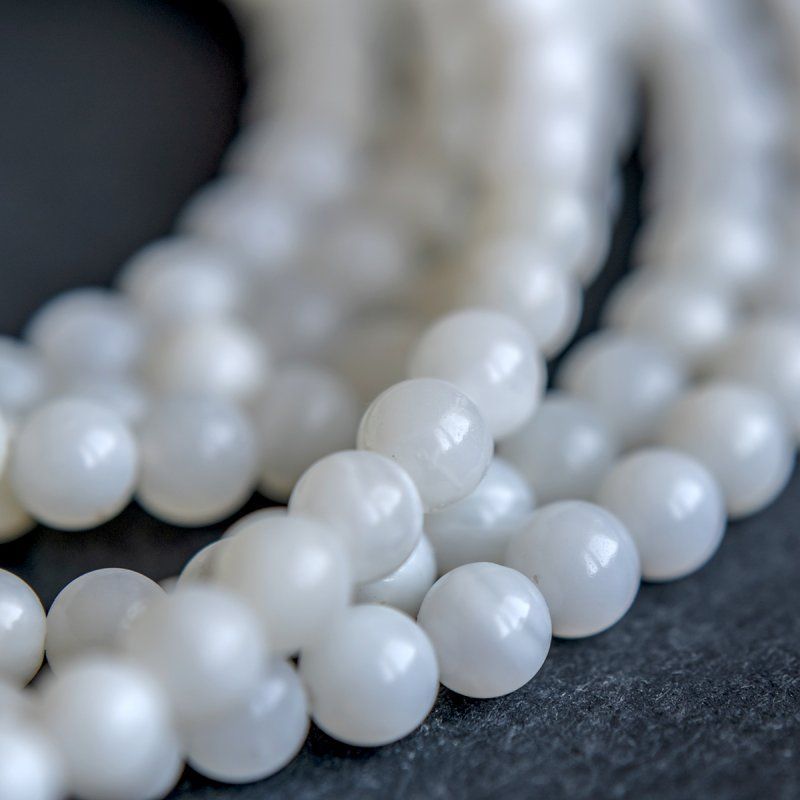 бусина из ракушки, "сишелл", цвет белый, 4 мм