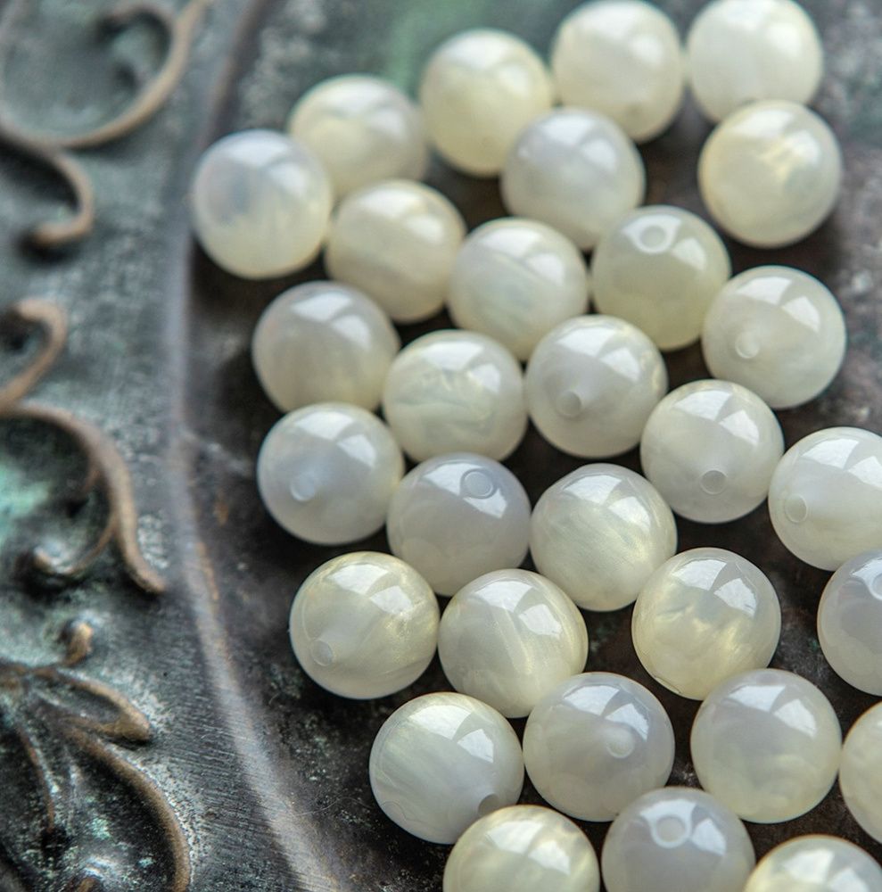 бусина, смола, имитация кошачьего глаза, цвет розовый, 12 мм