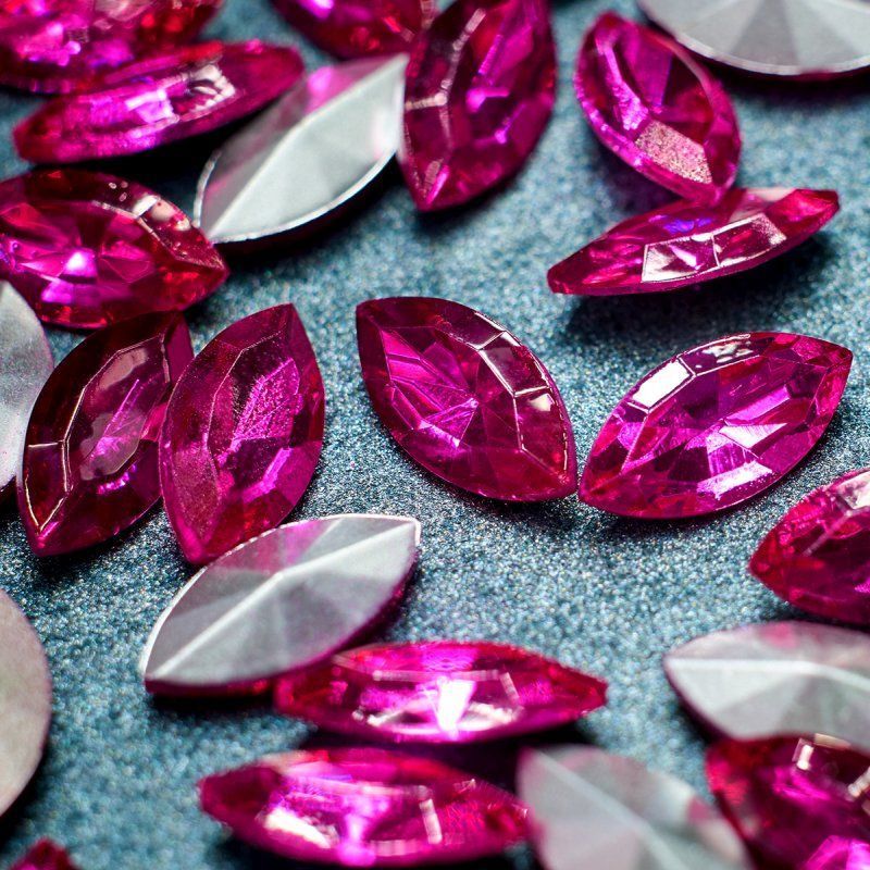 кабошон стекло кристалл, navette, цвет rose, 12х6 мм