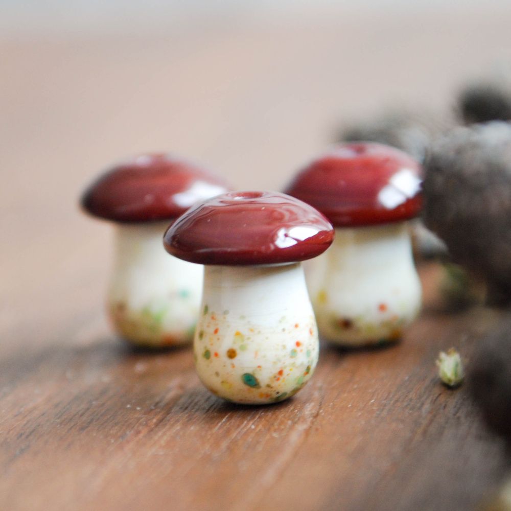 бусина, мурано "гриб боровичок", фигурная, стекло,14х14 мм