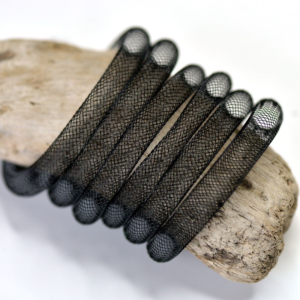 ювелирная сетка, пластик, цвет черный, диаметр 10 мм