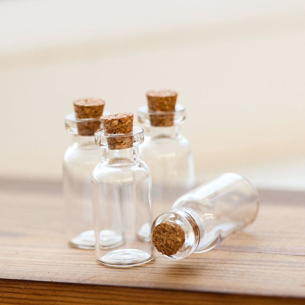 бутылочка с крышкой, прозрачная, 35х16 мм