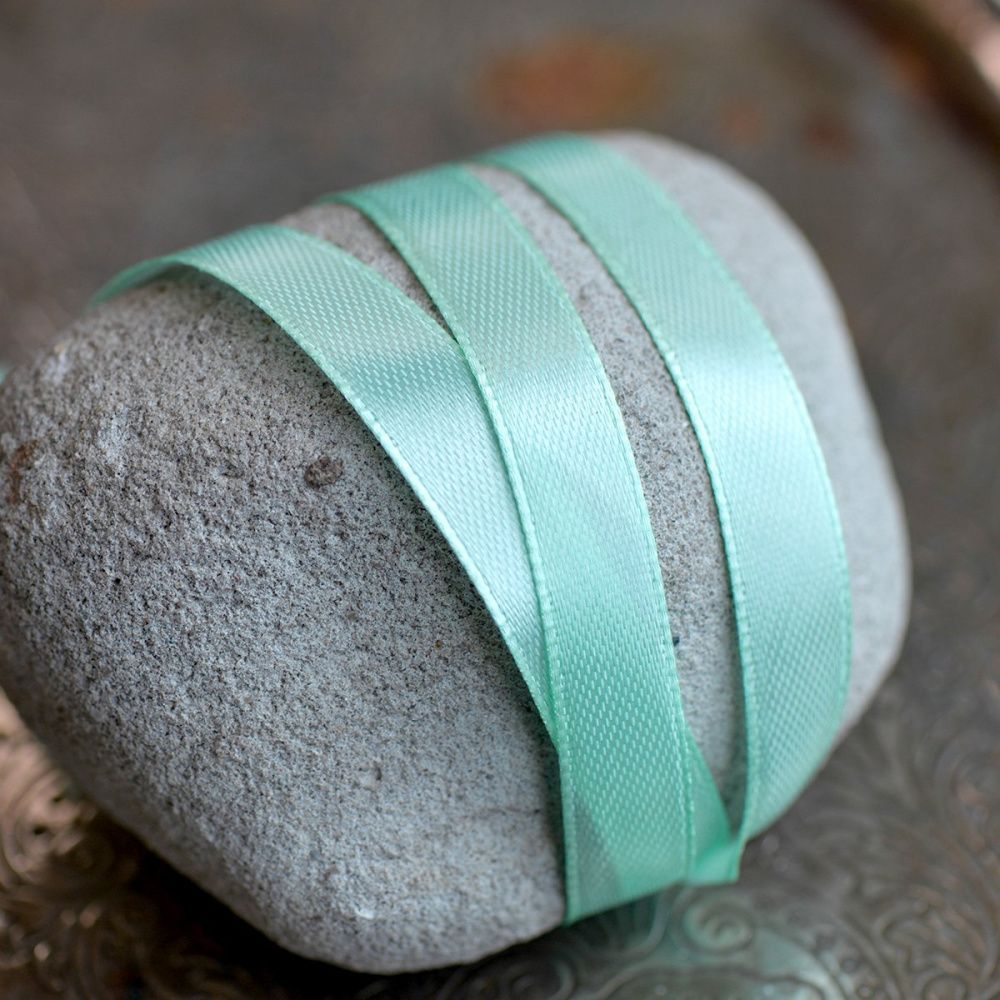 лента, атлас, цвет тиффани, ширина 10 мм ленты