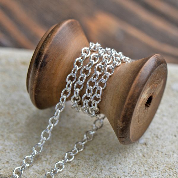 цепочка "кросс мини", цвет серебро, звено 5.5x4x1 мм