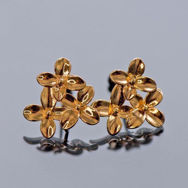 пуссеты "вероника", позолоченные, 14.5x15 мм