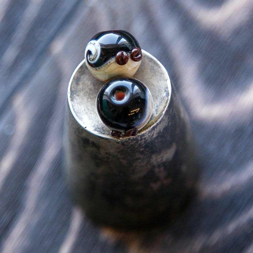 бусина, мурано "тирамису", круглая,14-15 мм