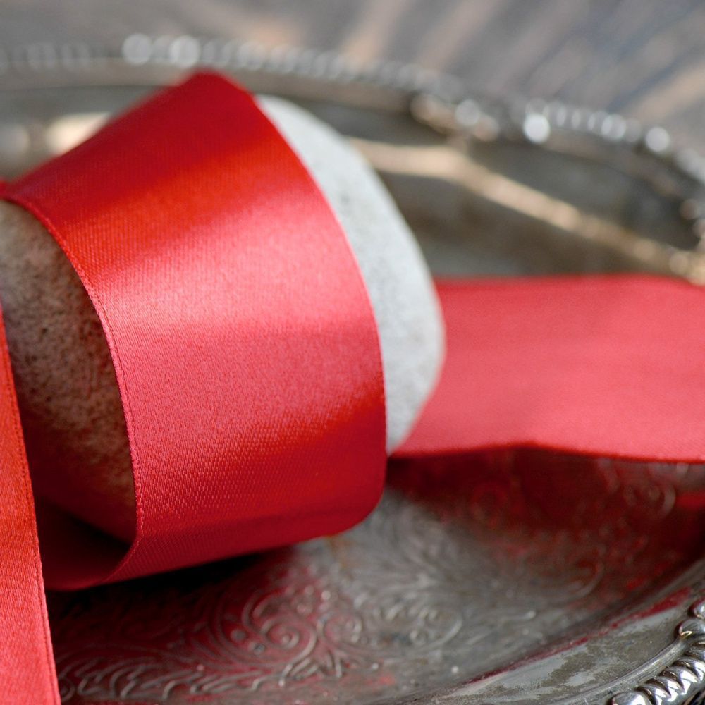 лента, атлас, цвет красный, ширина 40 мм ленты