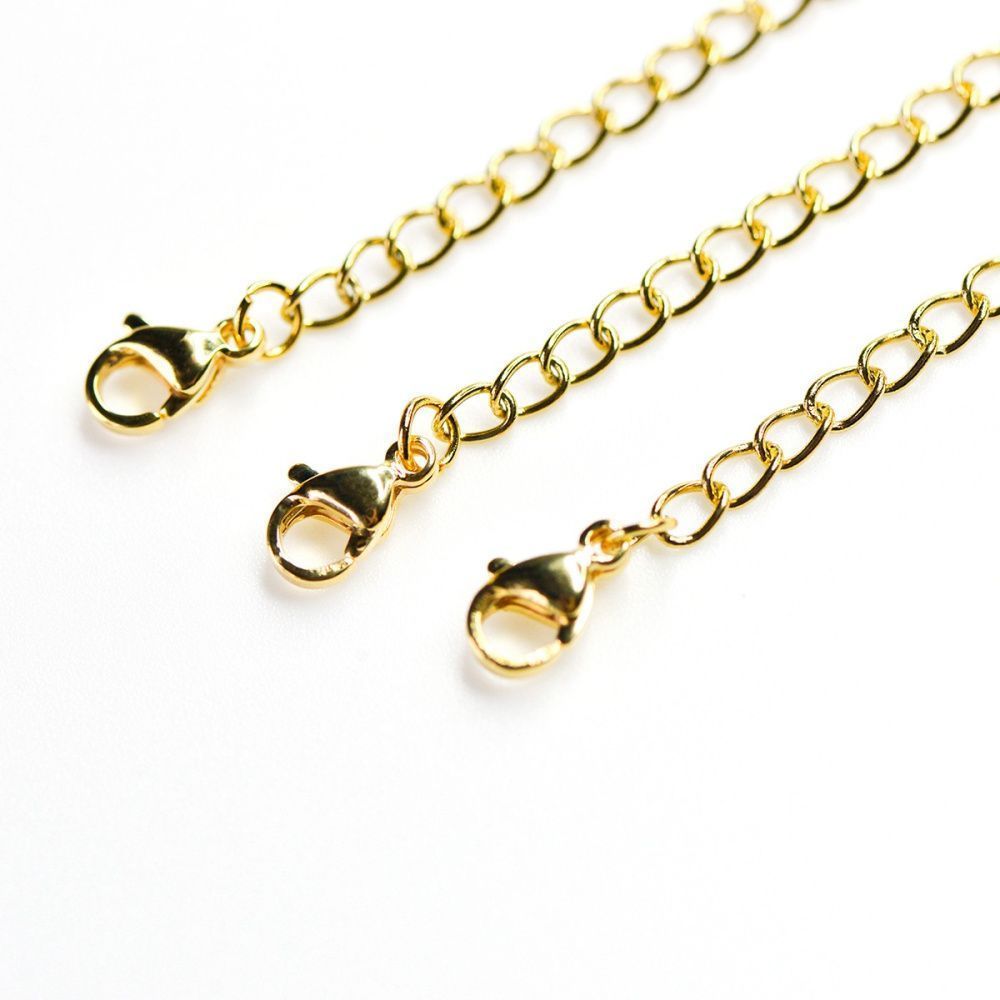 комплект замочек-лобстер+удлинитель, 304 stainless steel, цвет золото, 68 мм