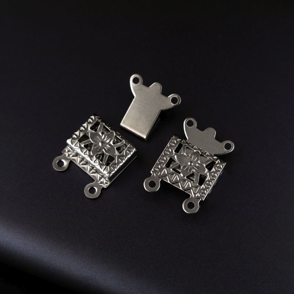 замок для украшений "фрейм", 304 stainless steel, цвет стальной, 15x10x3 мм