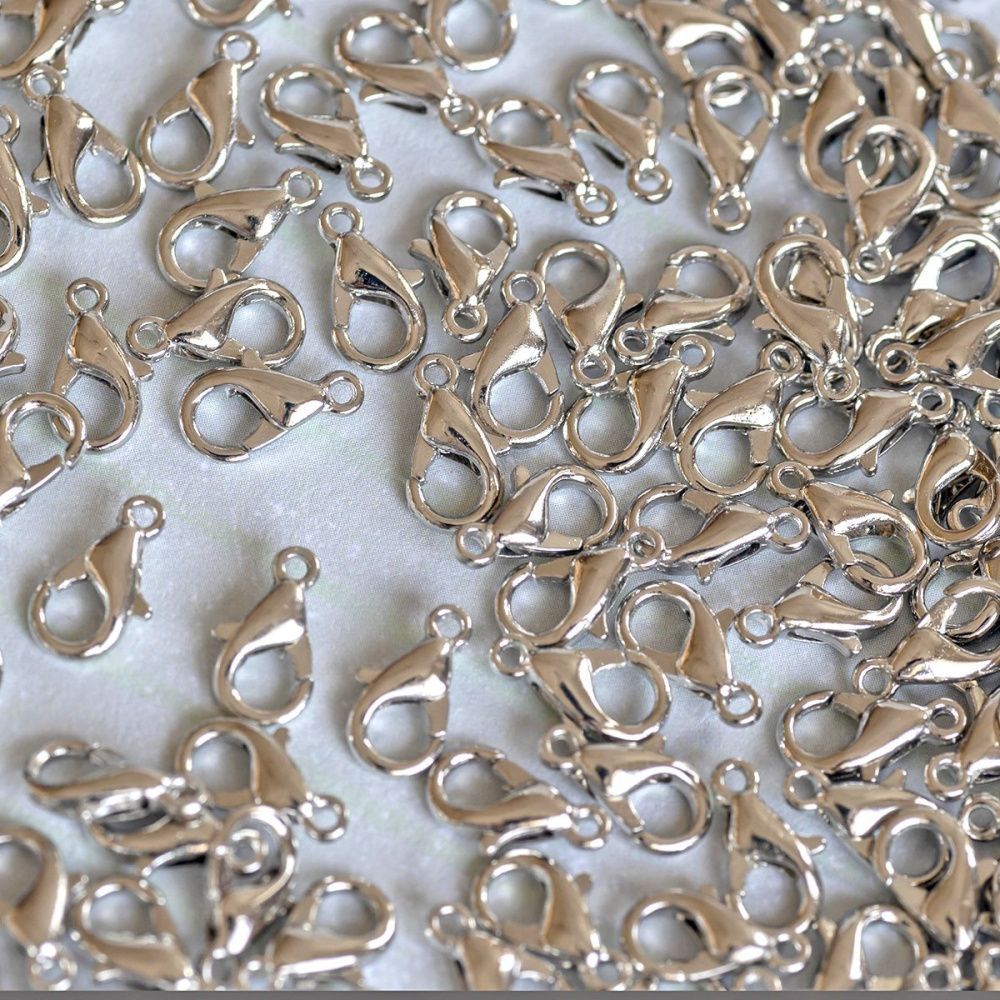 Замочки замочек-лобстер, цвет платина, 6х10 мм