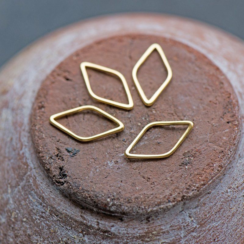 подвеска металл "ромбус", позолота, 17x9x1 мм