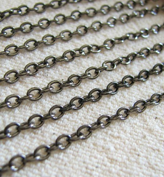 цепочка "кросс мини", цвет черный, звено 5,5x4x1 мм