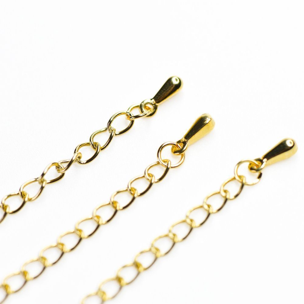 комплект замочек-лобстер+удлинитель, 304 stainless steel, цвет золото, 68 мм