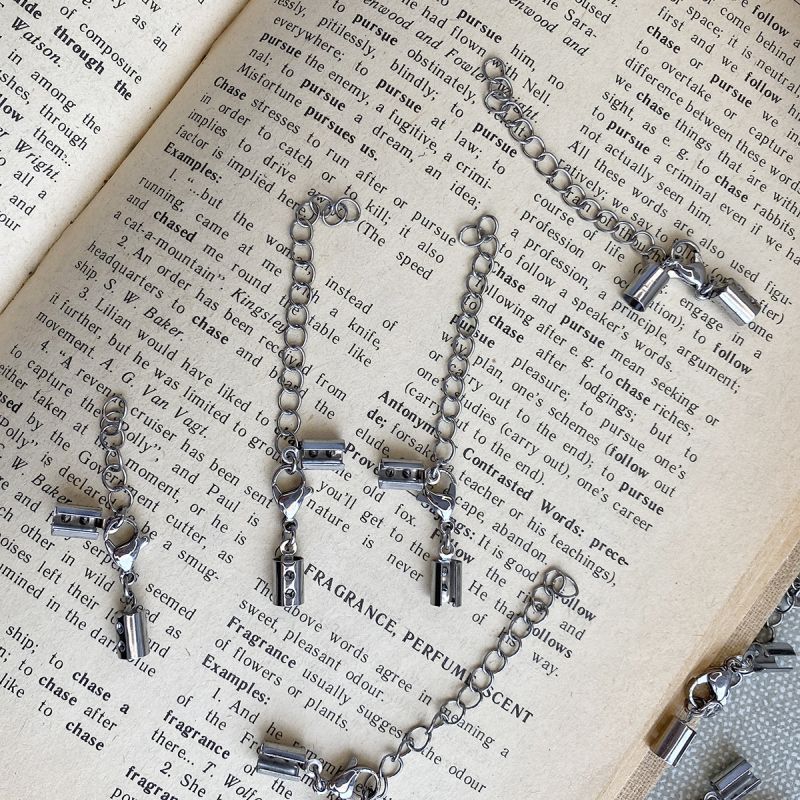 комплект застежка-удлинитель с зажимами для шнура, сталь гипоаллергенная, 36 мм