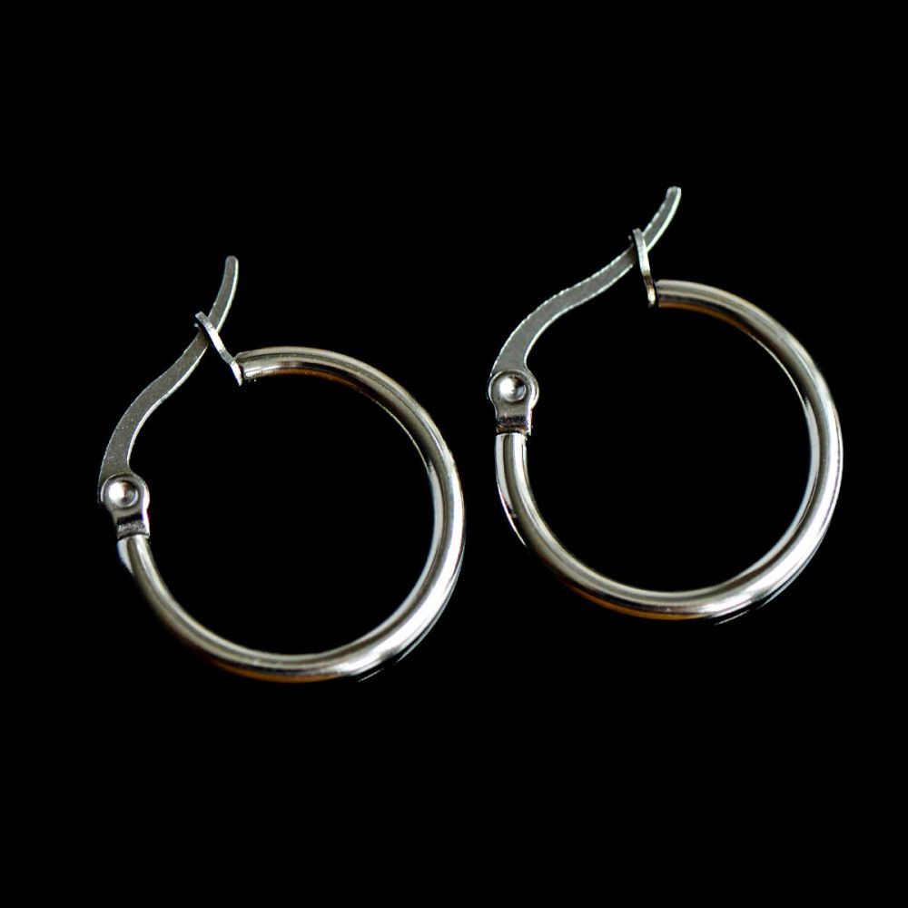 швензы "раунд", сталь гипоаллергенная, цвет стальной, 21x19x2 мм