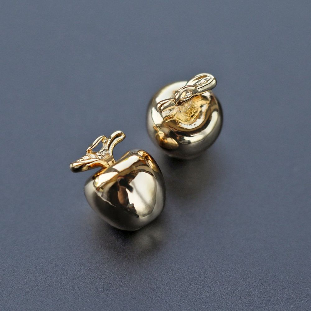 подвеска металл "яблоко", позолота, 10x8x7.5 мм