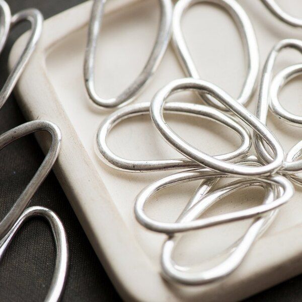 коннектор-рамка "овал №1", цвет античное серебро, 39x21x2 мм