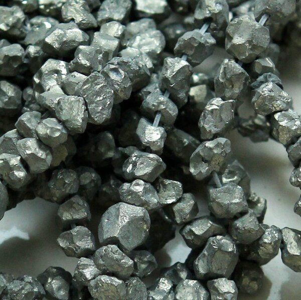 бусина пирит осколки, цвет оливковый, 7х5х5 мм (уп.10 г)