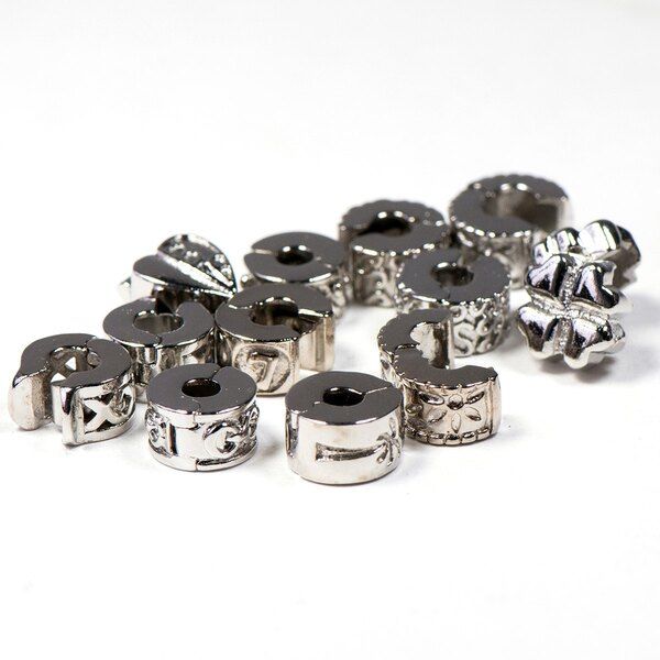 ес бусина-застежка, цвет платина, 9х5 мм