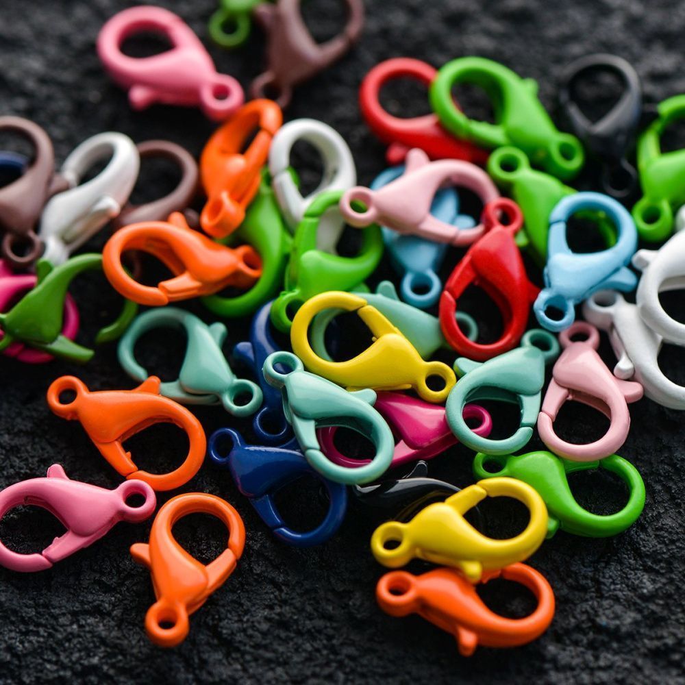 Замочки замочек-лобстер "рейнбоу", цветовой микс, 14x9x3.5 мм