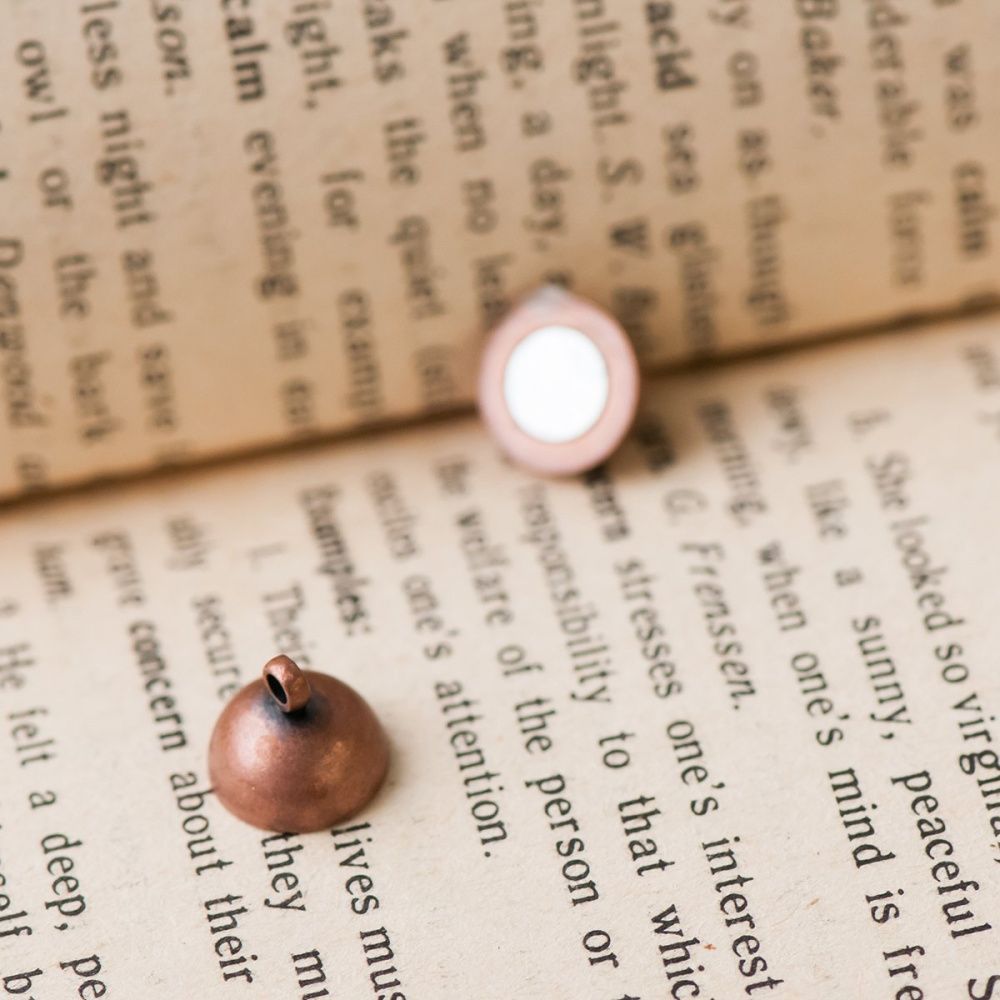 Замочки застежка магнитная "шарик", цвет красная медь, 16х10 мм