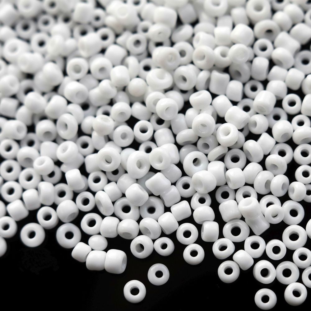 бисер "радуга", цвет белый непрозрачный, 12/0 (уп 7 г)