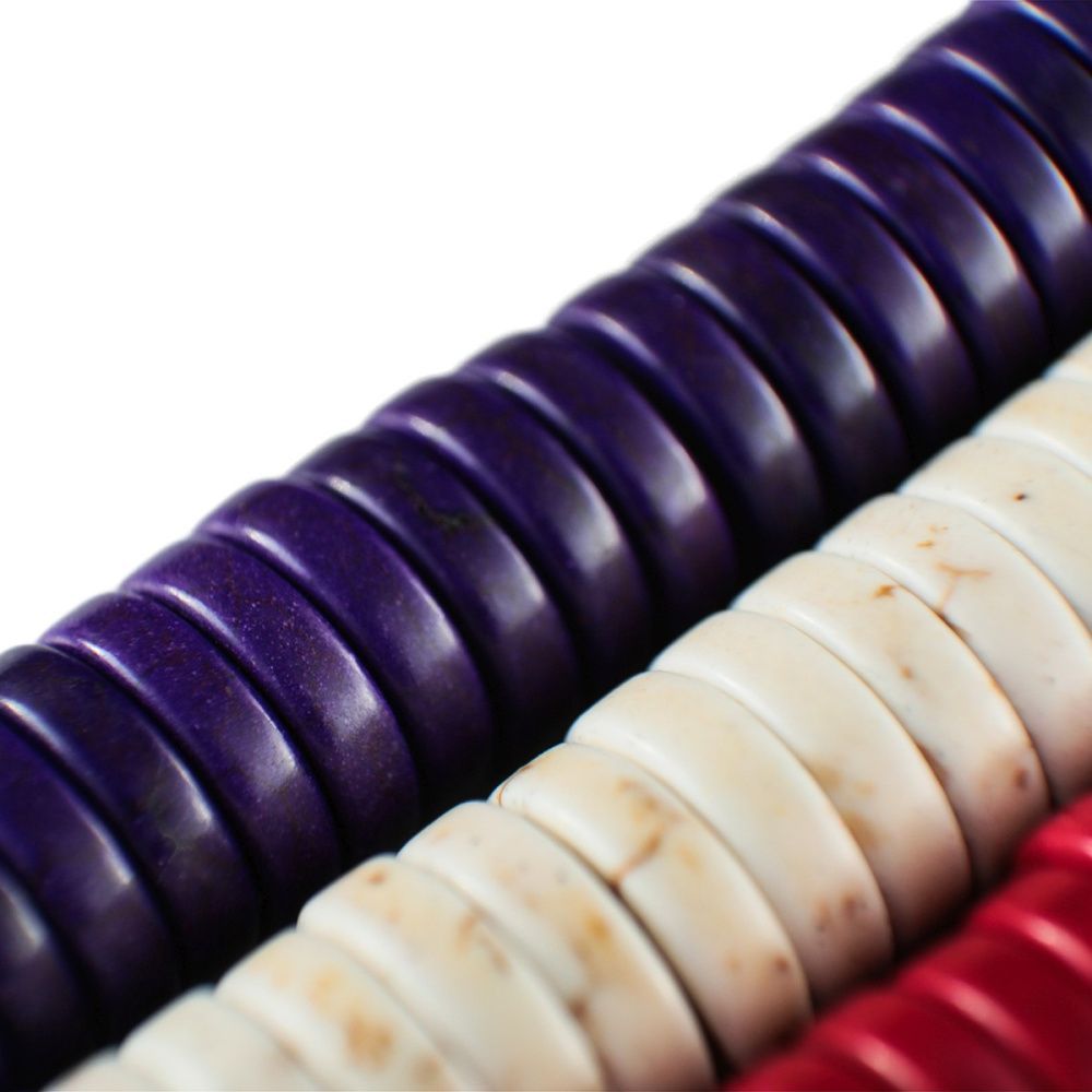 бусина говлит синтетический "хейши", рондель, цветовой микс, 12х3 мм