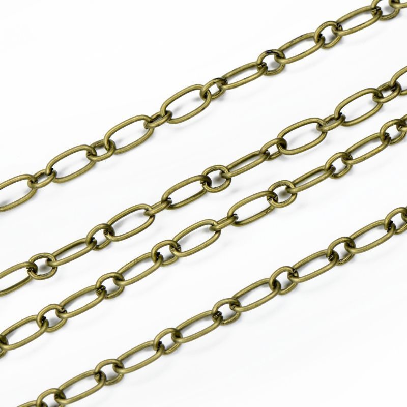цепочка "венто", цвет античная бронза, звено 9x5x1 мм