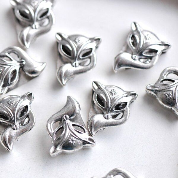 бусина, металл "лиса", цвет античное серебро, 16.5x14x6 мм