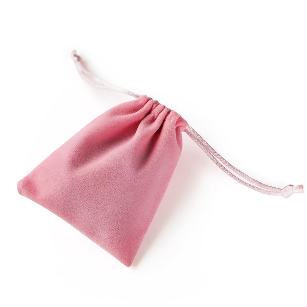 мешочек для украшений, бархат, цвет розовый, 10x8 см