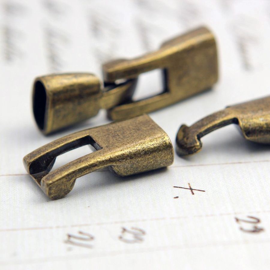 Замочки застежка "защелка", цвет античная бронза, 12х36х7 мм