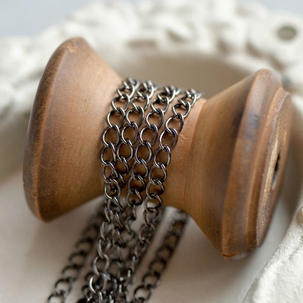 цепочка "кластер", цвет черный, звено 6х4х0.7 мм