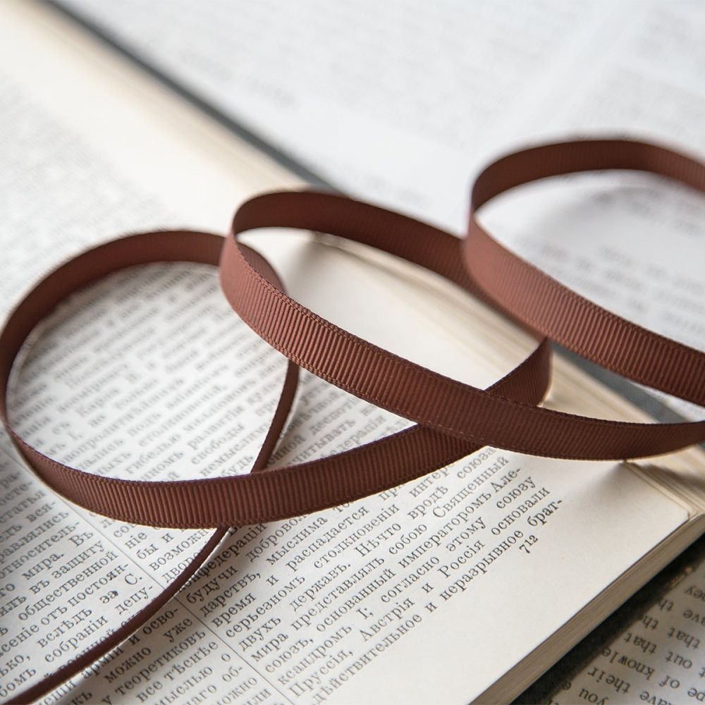 лента репсовая, цвет шоколадный, ширина 9.5 мм ленты