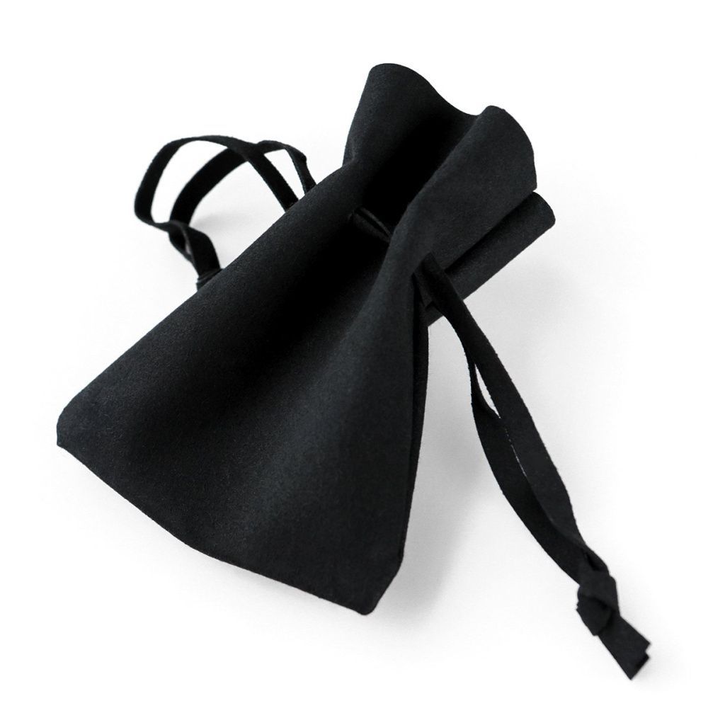 мешочек для украшений, микрофибра, цвет черный, 10x8 см