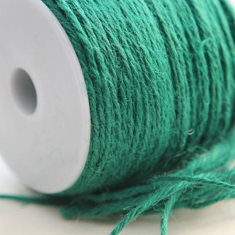 шнур конопляный, цвет изумрудный, 2 мм (уп 5 м)