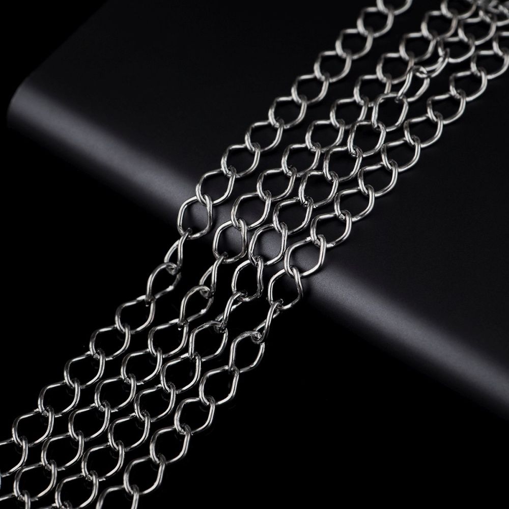 цепочка "кластер", цвет платина, звено 9х7х1.5 мм