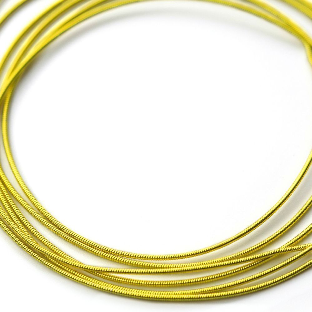 канитель жесткая, цвет лимонное золото, 1 мм