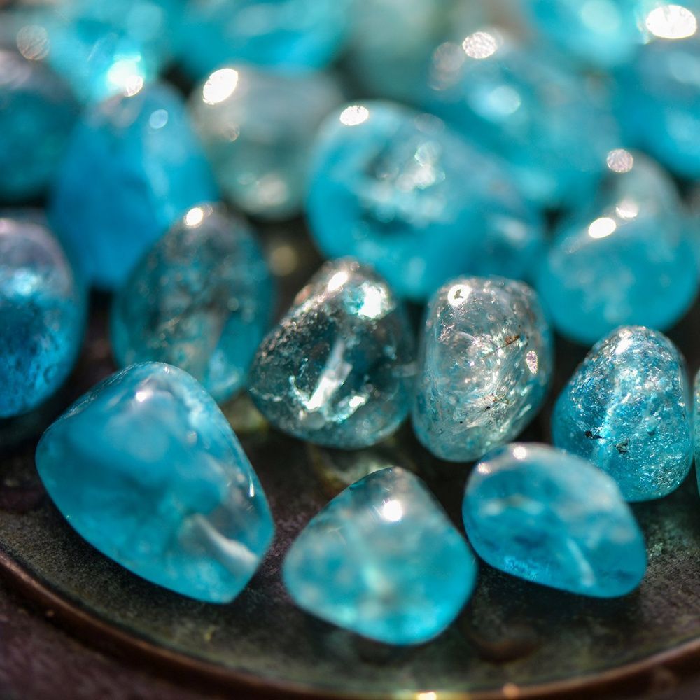 бусина кварц, овал, цвет голубой, 10-20x10-17x6-10 мм