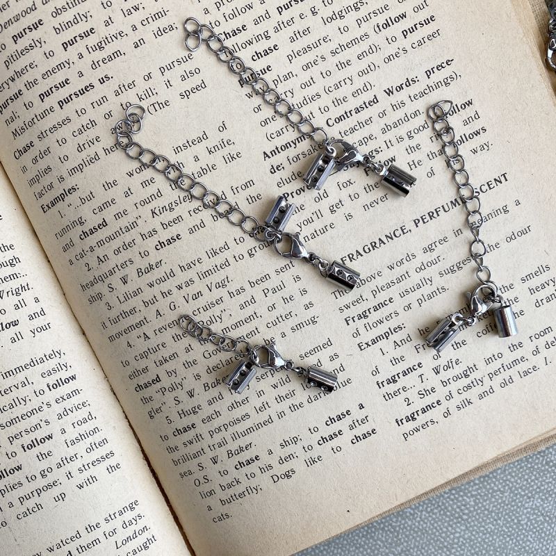 комплект застежка-удлинитель с зажимами для шнура, сталь гипоаллергенная, 36 мм