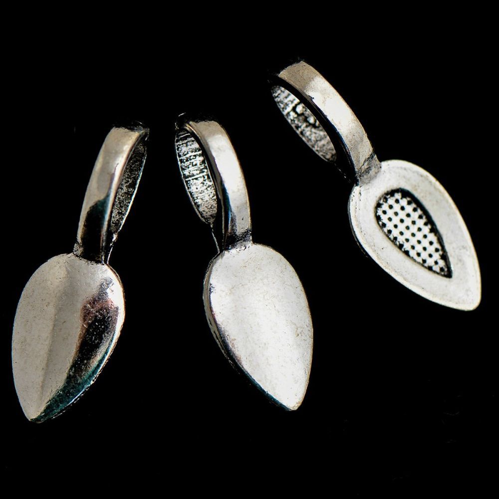 бейл с площадкой для кабошона, цвет серебро, 21х8х6 мм