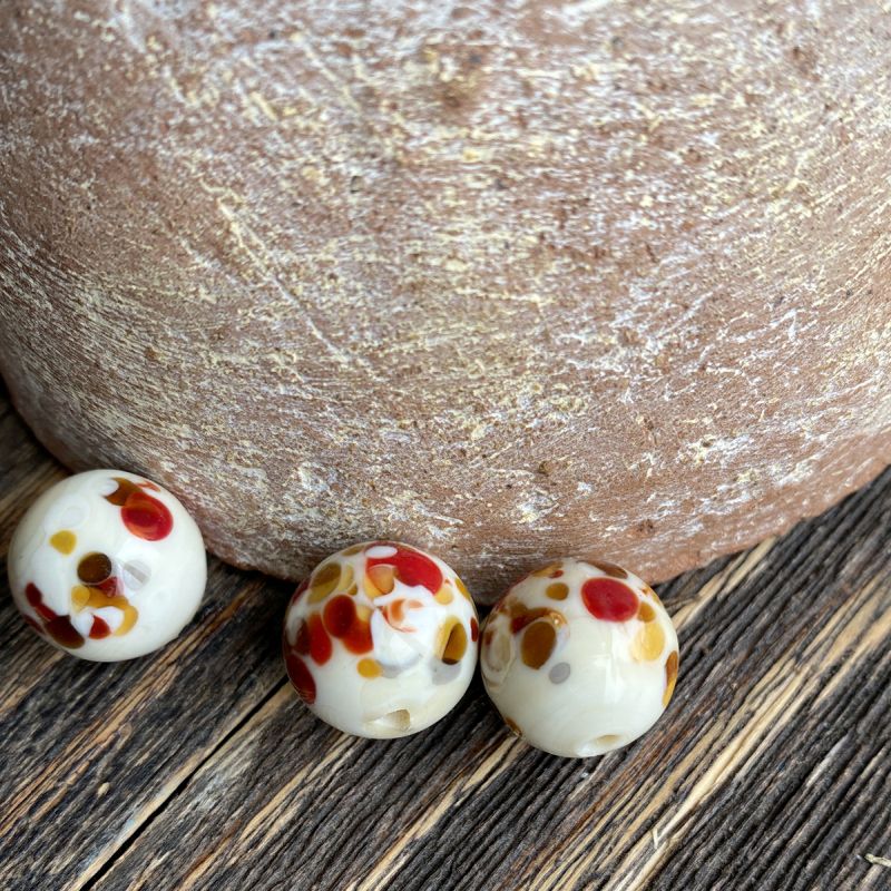 бусина, мурано "россыпь", коричневая посыпка, 13х13 мм