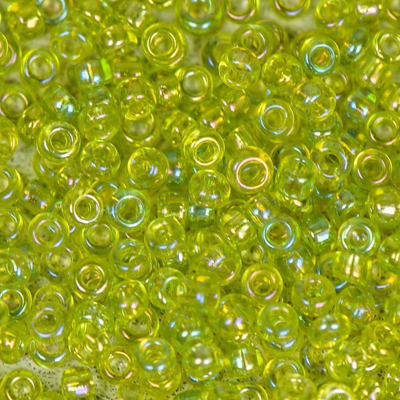 бисер "радуга", цвет шартрез прозрачный, 12/0 (уп 7 г)