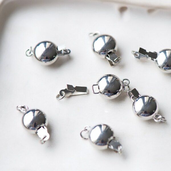 замок для украшений "бриошь", цвет платина, 14x9x6 мм