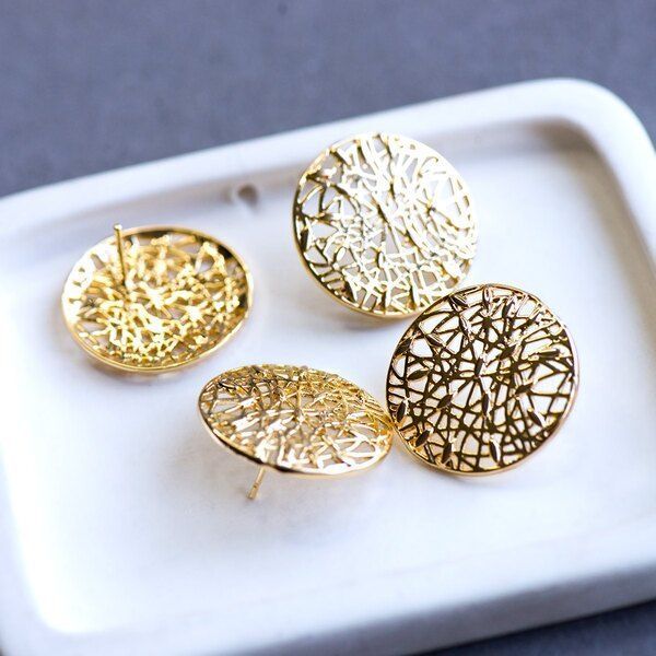 пуссеты "грасс", позолоченные, 27.5x2 мм